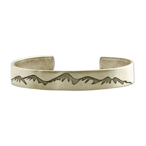 Snowcapped Mountains Antique Brass Bracelet