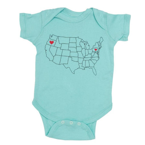 Heart WYOMING Map 6-12 Months (Blue Color)