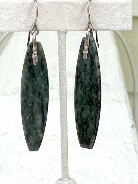 Wyoming Mossy Jade Barrel Earrings