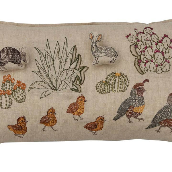Desert Quail Crossing Pocket Pillow