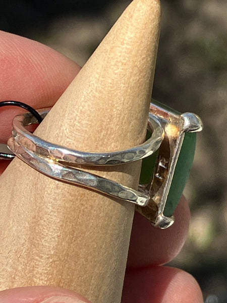 Wyoming Jade Square Prong Ring