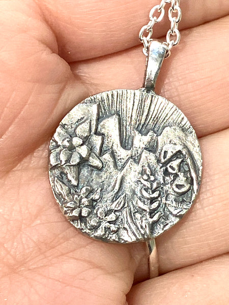 Wildflowers, Night Sky and Mountains Necklace