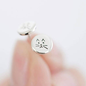 Cat Sterling Silver Earrings