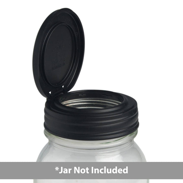 Mason Jar Lid Flip Cap, Black