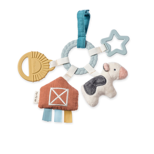 Bitzy Busy Ring, Teething Activity Toy, Farm