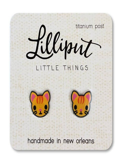 Cute Orange Kitty Earrings