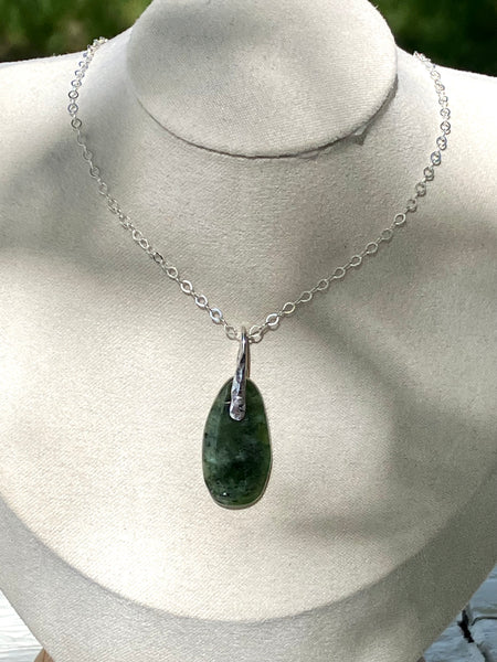 Wyoming Jade Oval Drop Pendent Necklace