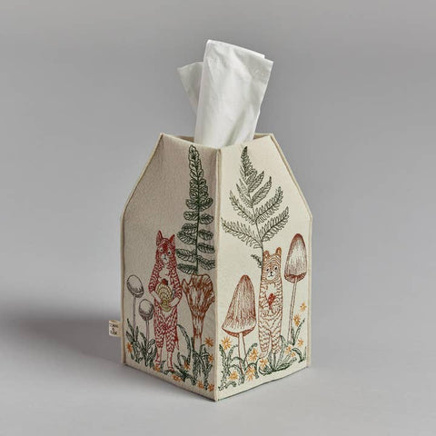 Mushrooms and Ferns Tissue Box Cover