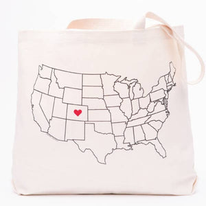 Heart WYOMING Map Tote
