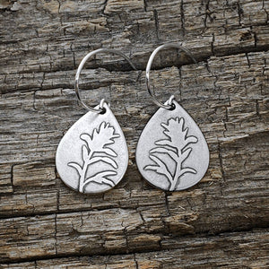 MATTE SILVER Indian Paintbrush Earrings