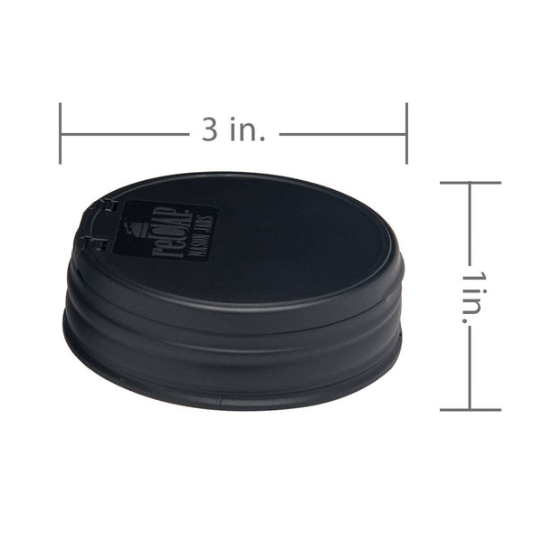 Mason Jar Lid Flip Cap, Black