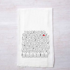 Santa Dog Tea Towel