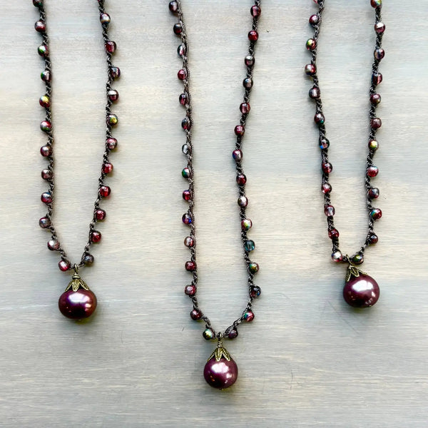 Rose Freshwater Pearl Necklace