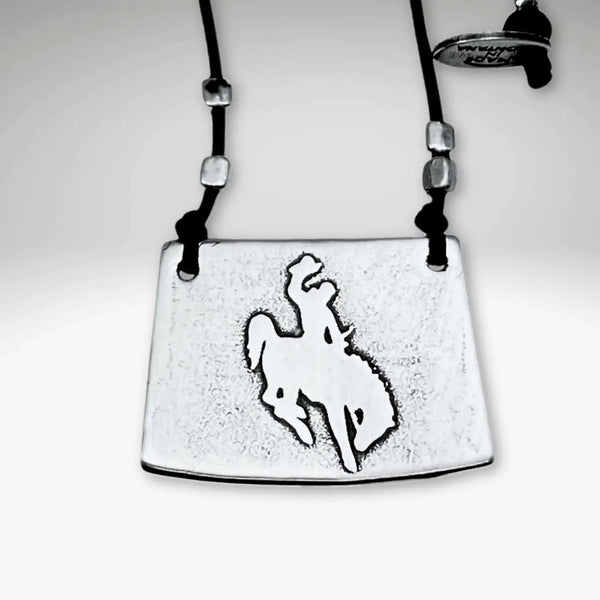 Matte Silver Steamboat Corded Necklace