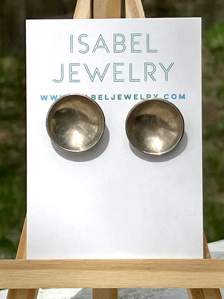 Silver Bowl Post Earrings