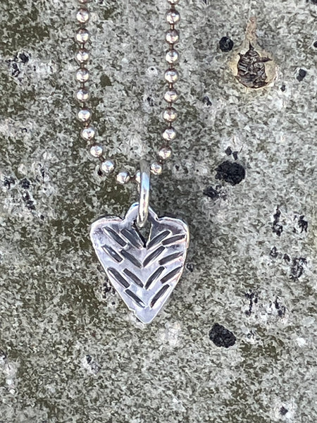 Small Hand Tooled Heart Necklace