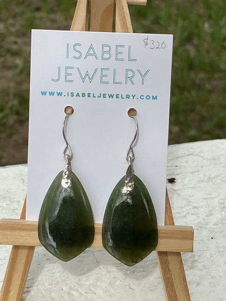 Wyoming Jade Drop Point Earrings