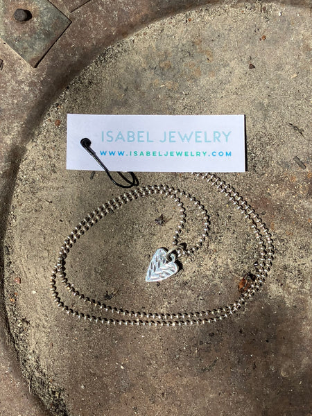 Small Hand Tooled Heart Necklace
