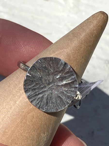 Hammered Silver Circle Ring