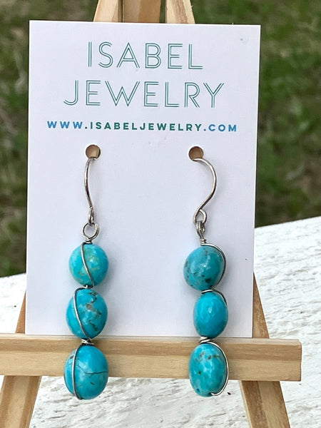 Turquoise Triple Drop Earrings