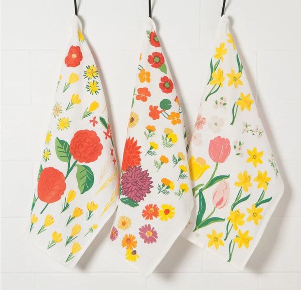Flowers of the Month Flour Sack Set of 3