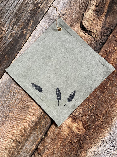 Feather Leather Pot Holder
