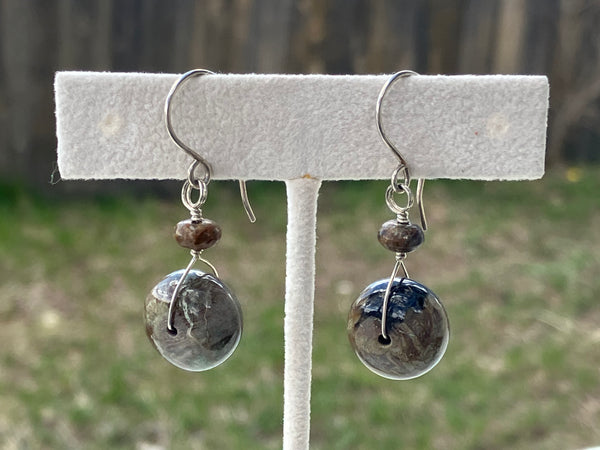 Jasper Disc Drop Earrings