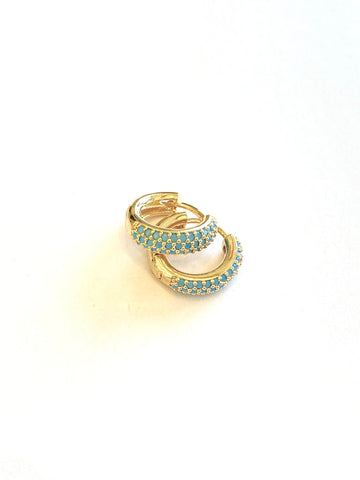 Small Hoop Earrings, Turquoise