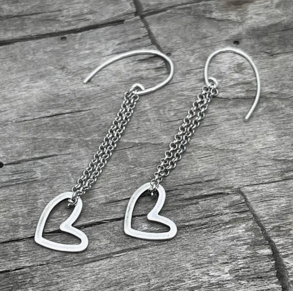 Open Heat Silver Earrings