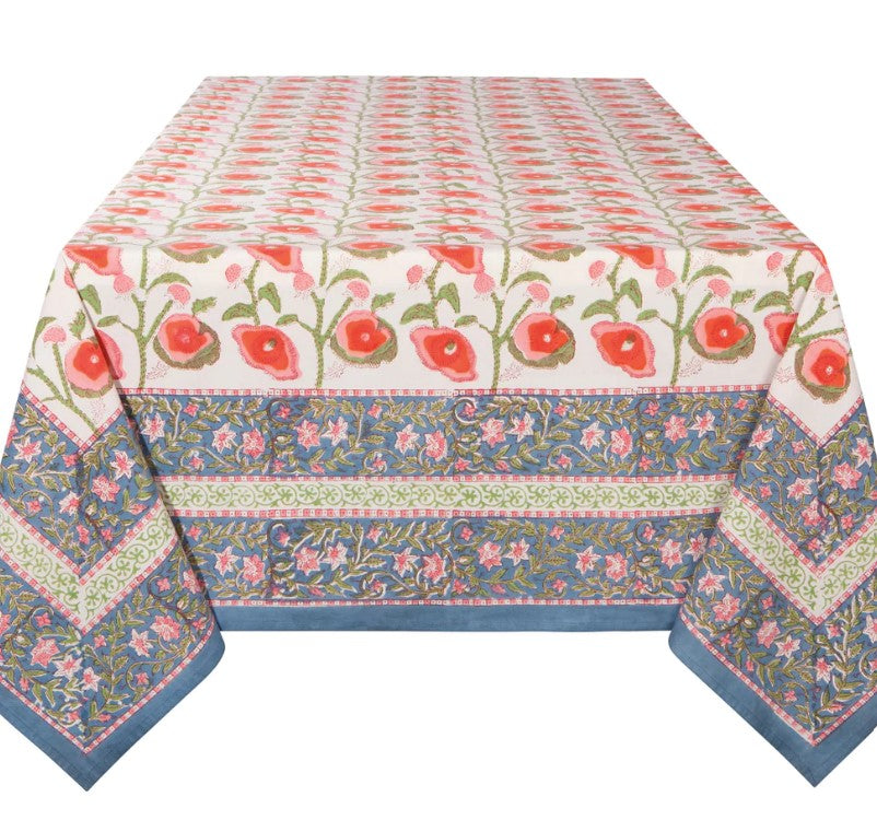 POPPY Block Print Table Cloth