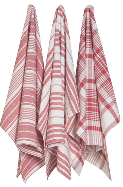 Jumbo Red Tea Towels Set of 3