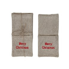 Merry Christmas Embroidered Cutlery Sleeve