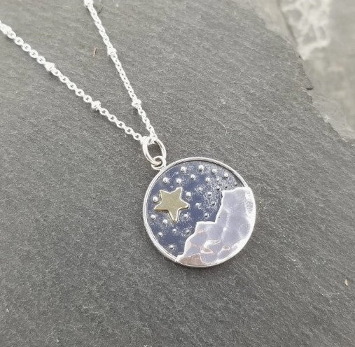 Necklace, Star Over Moon