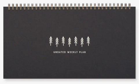 Weekly Planner, Treeline Peppercorn & White