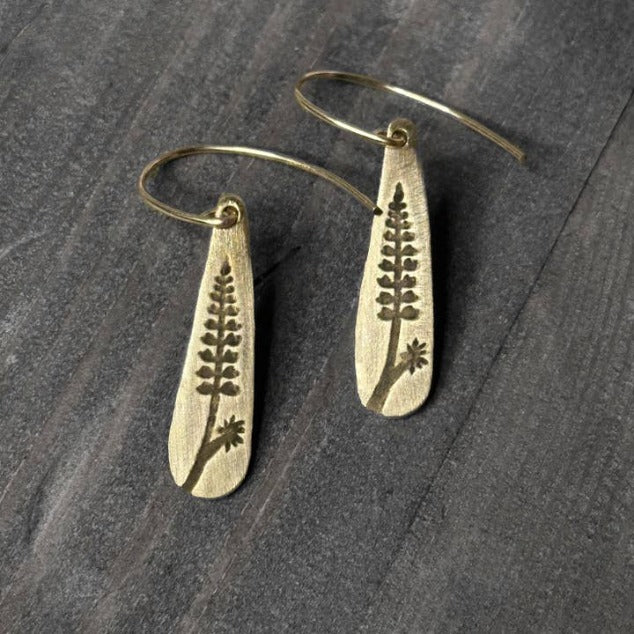 Lupine Brass Earrings