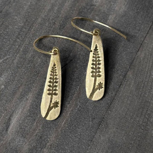 Lupine Brass Earrings