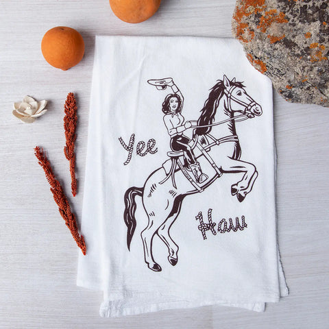 Cowgirl Pinedale Wy Tea Towel