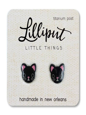 Cute Black Kitty Earrings