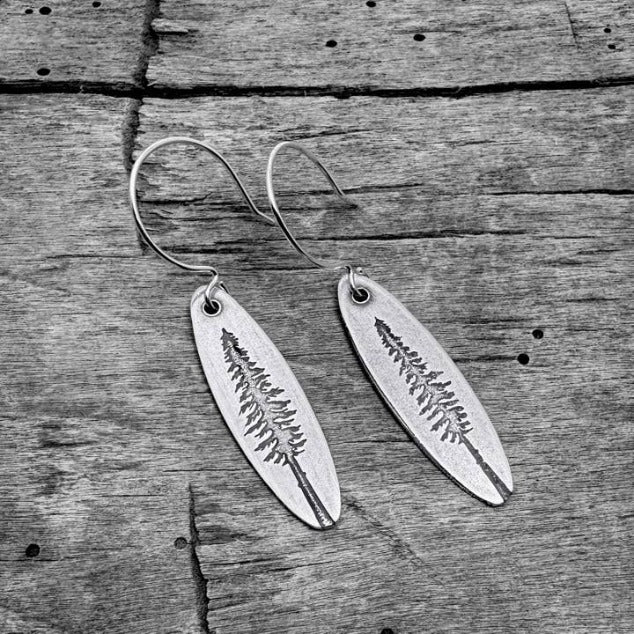 Larch Matte Silver Earrings