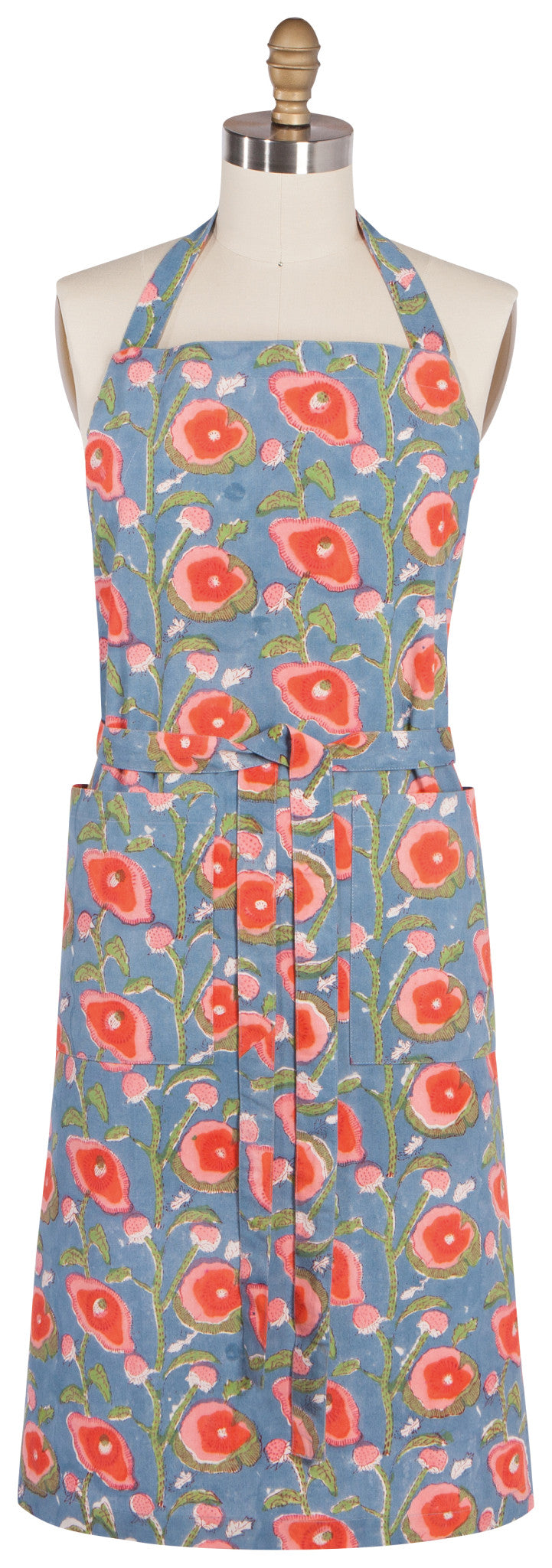 Block Print Poppy Apron