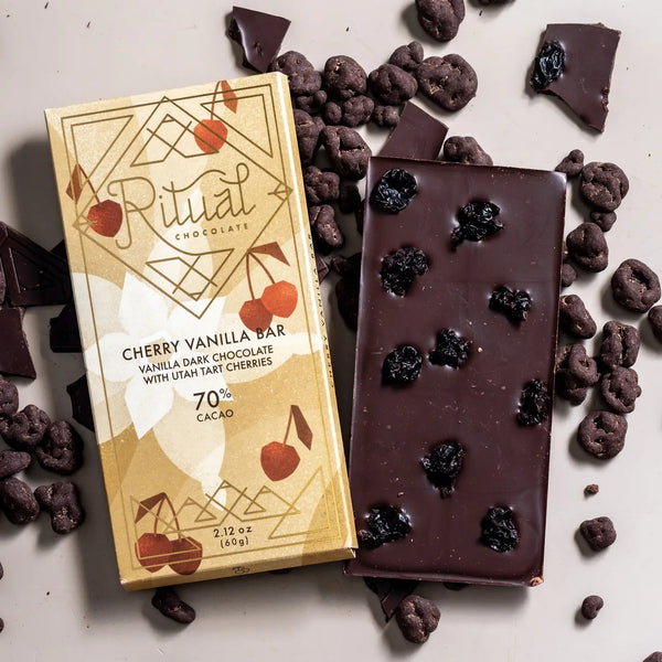 Vanilla Cherry 70% Chocolate Bar