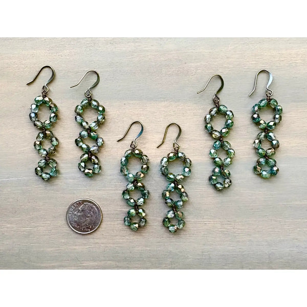 Triple Loop Sea Green/Grey Earrings
