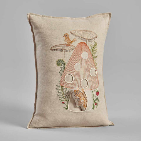 Mushroom House Pocket Pillow