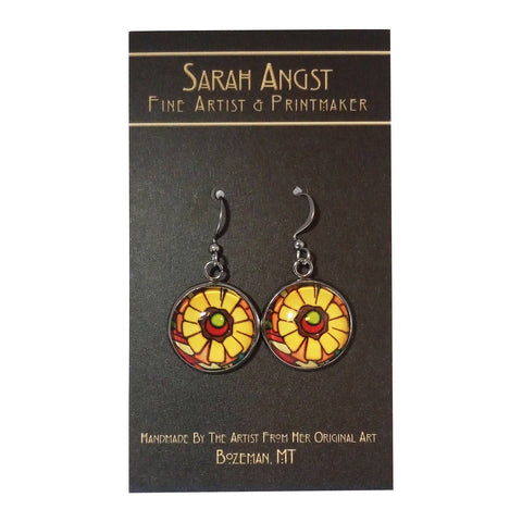 Yellow Flower Earrings