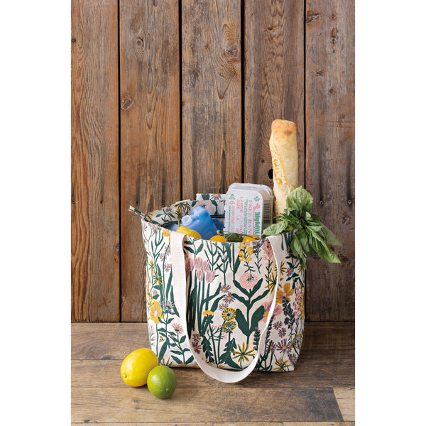 Bees and Blooms Fold Up Tote