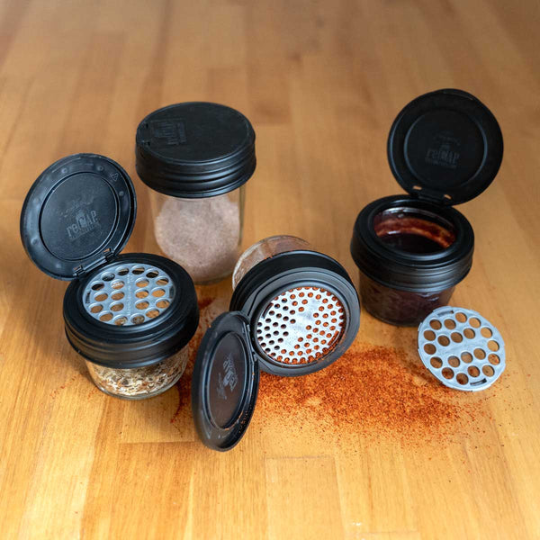 Spice Lid Set, 4 flip tops, 4 inserts