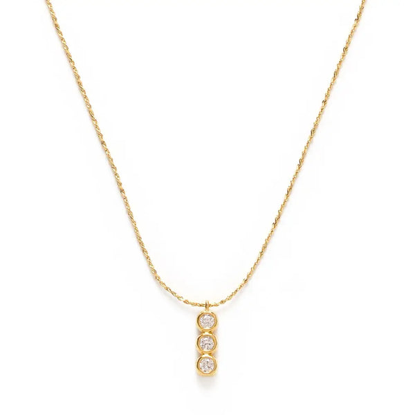 Three Crystal Bar Necklace