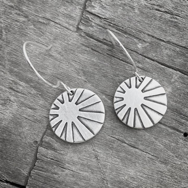 Sunrays Matte Silver Earrings