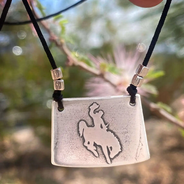 Matte Silver Steamboat Corded Necklace