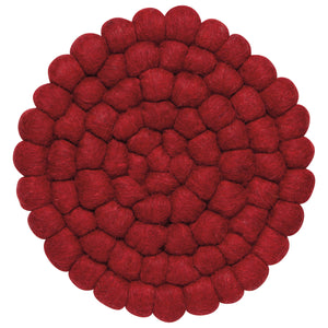 Chili Red Round Wool Tivet